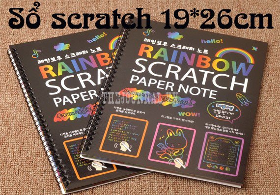 [HCM][FREESHIP MAX] Sổ vẽ ma thuật - Rainbow Scratch paper note size A4/A5/A6. Linzstore89