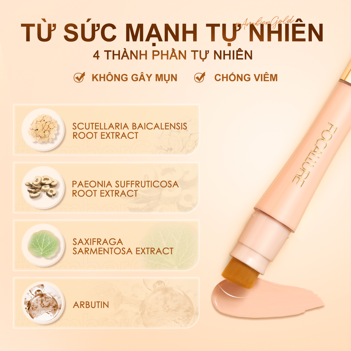 Kem Che Khuyết Điểm FOCALLURE Trọng Lượng Nhẹ Chống Thấm Nước 8g