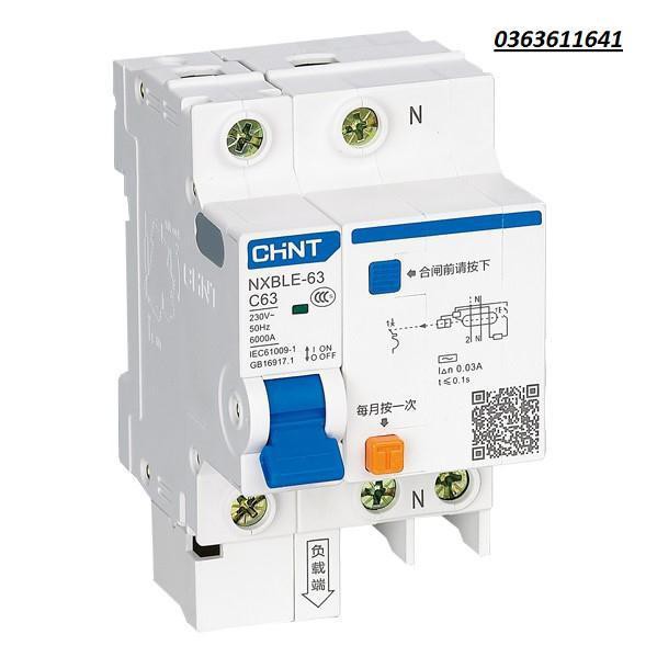 Attomat chống dòng dò Chint NXBLE-63 1P+N 63A