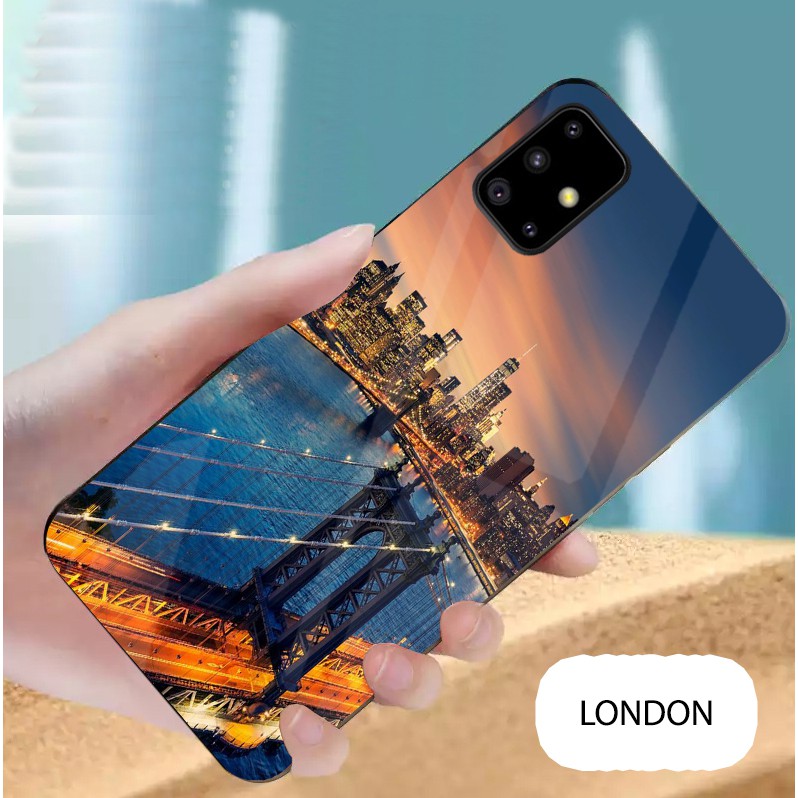 Ốp lưng Samsung A31 A51 A71 M51 mặt kính cường lực cao cấp