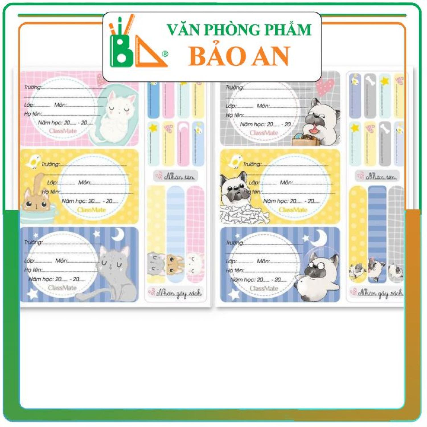 Nhãn vở classmate pets cl-nt228