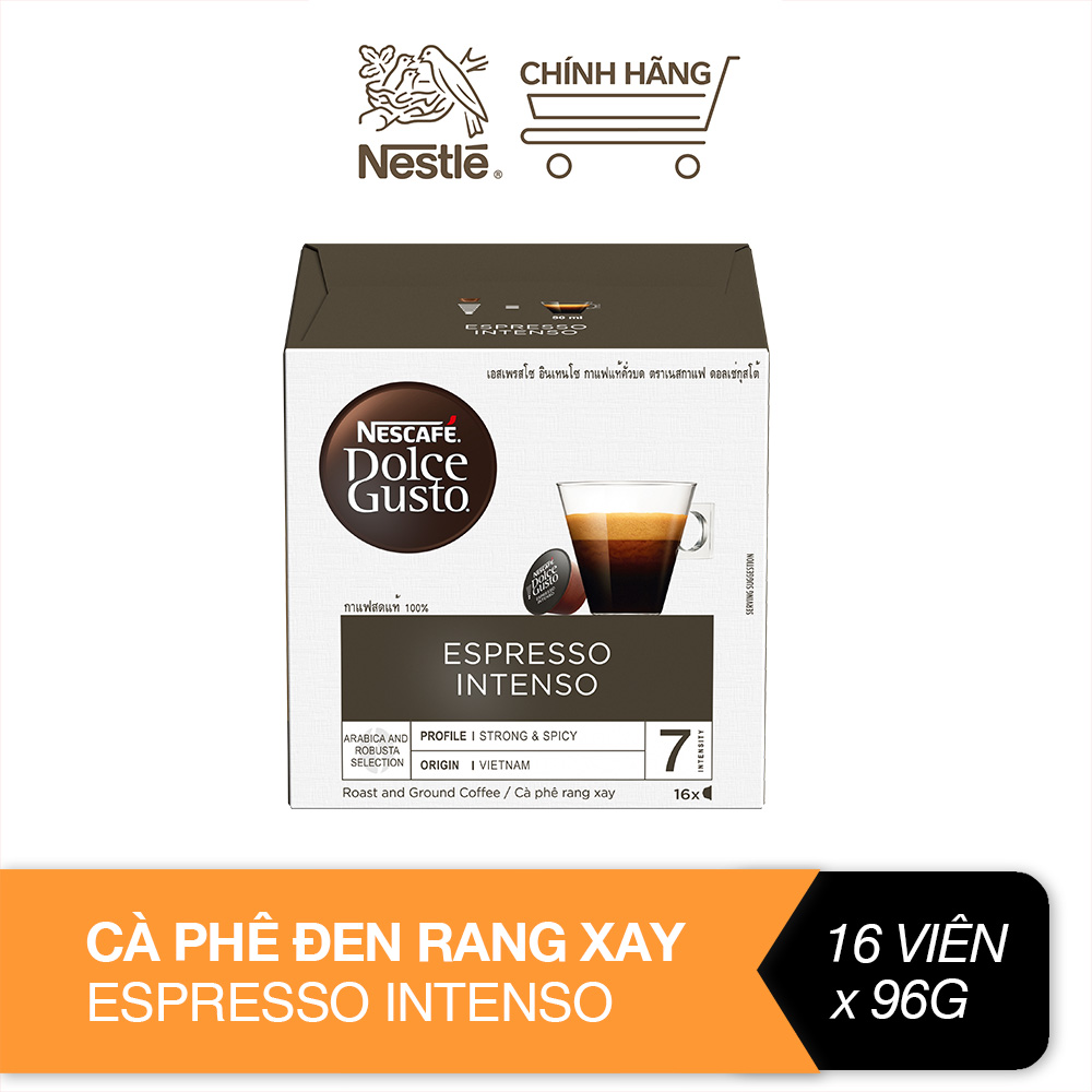 Cà phê rang xay Nescafé Dolce Gusto - Espresso Intenso hộp 96g (16 viên nén)