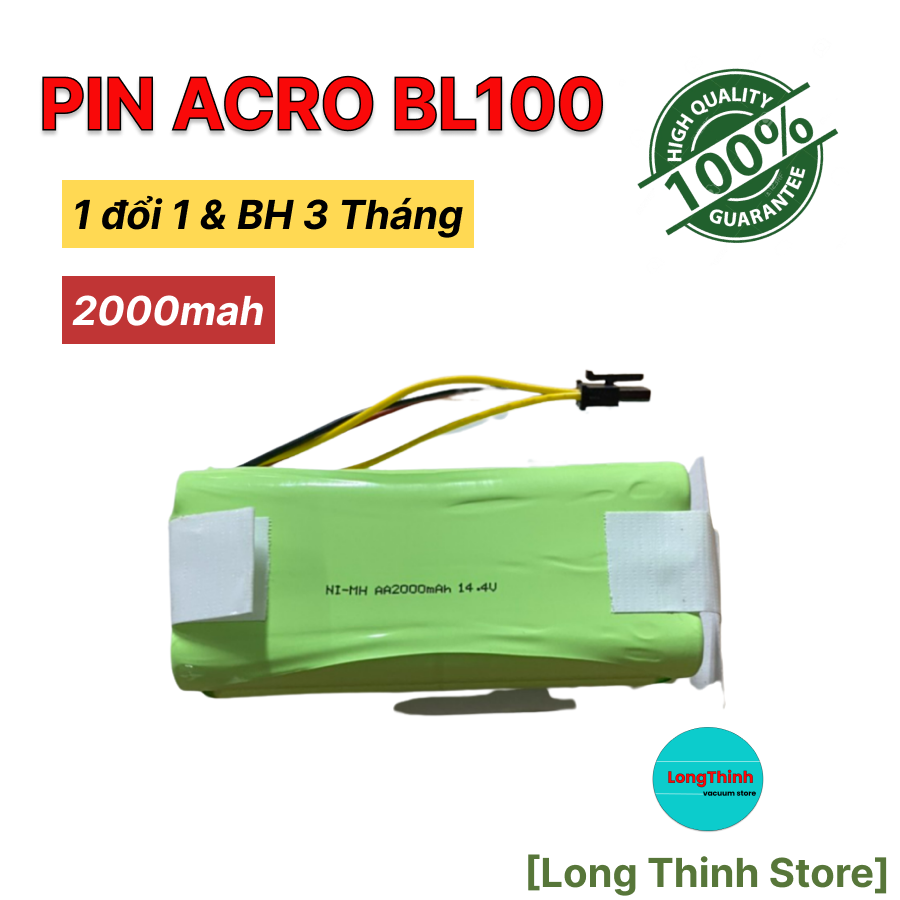 Pin thay thế cho robot hút bụi Acro BL100 - BH 3 tháng (Output cục nguồn 25.2v)