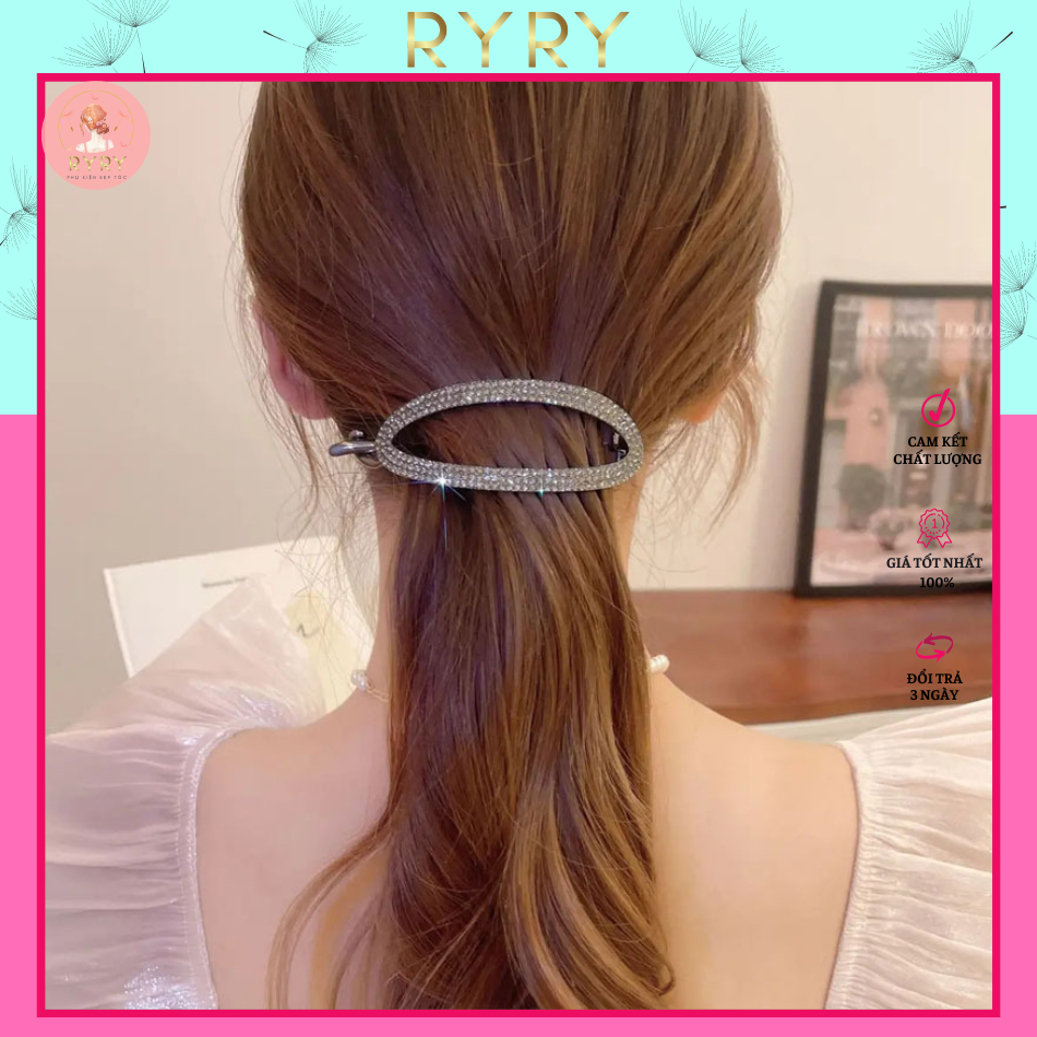 Kẹp tóc đính đá lấp lánh sang trọng cho nữ