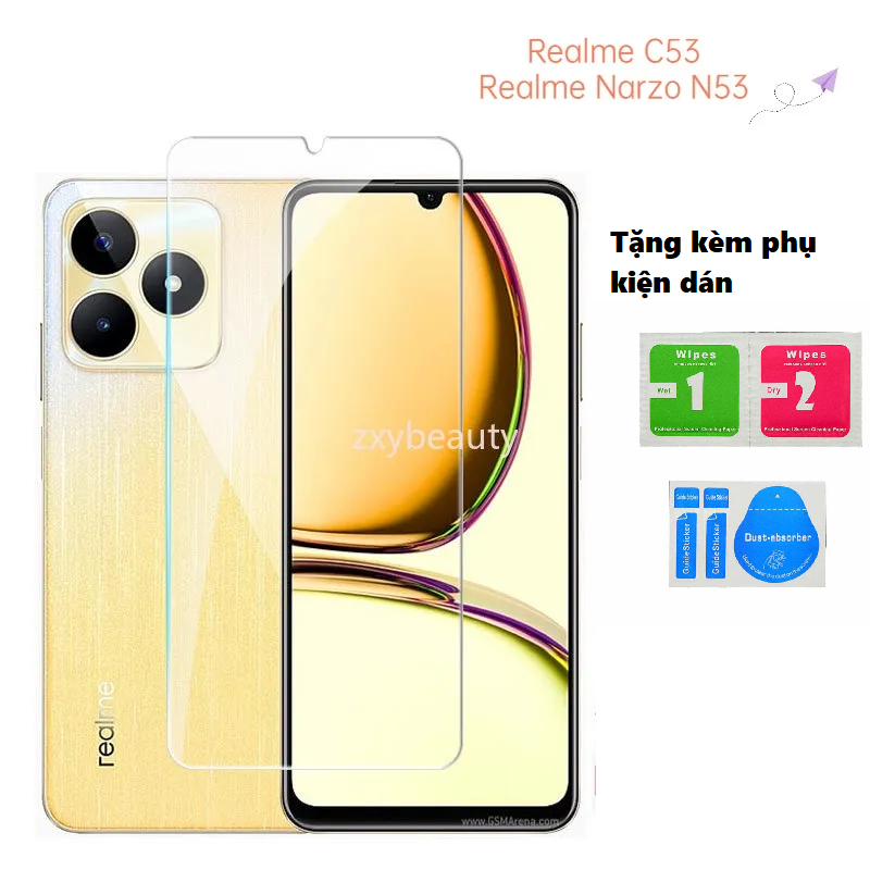 Kính cường lực Realme C53/ C35 trong suốt không full Glass 9H