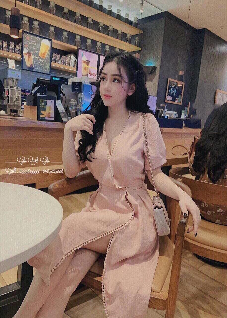 Đầm chéo tà tay bo kate-MTB