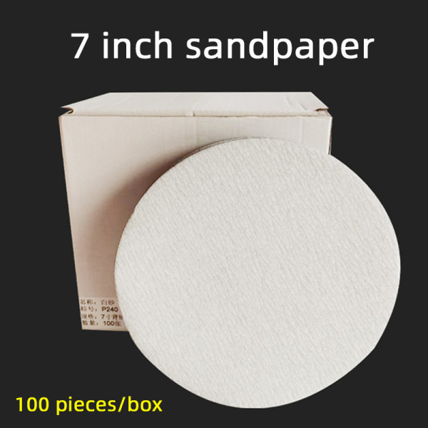 7 Inch 175mm Round Dry Sanding Paper Air Grinder Disc Self-adhesive Flocking Back Polishing Sandpaper Polishing Pad For Car