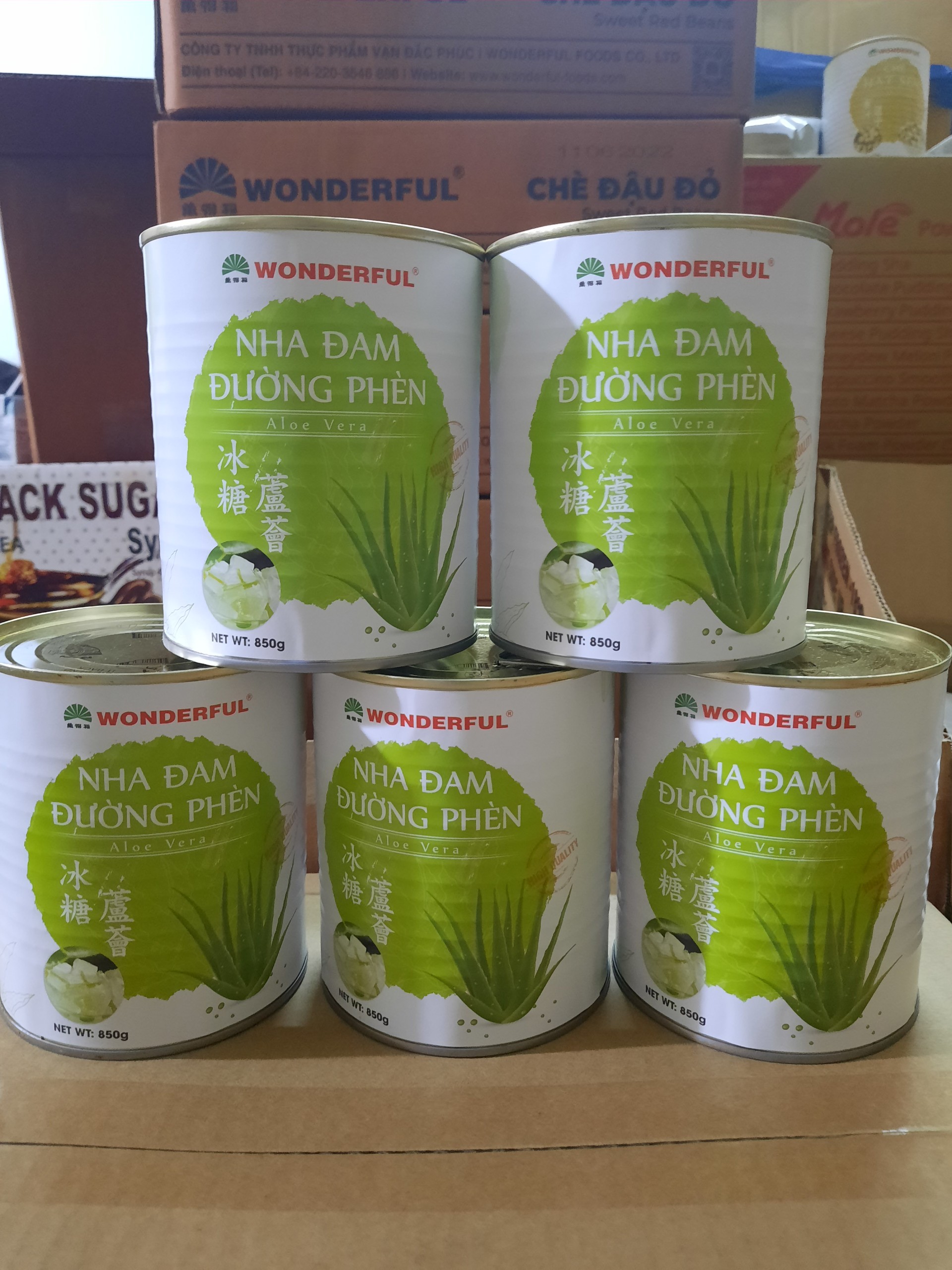 Nha đam đường phèn Wonderful lon 850g