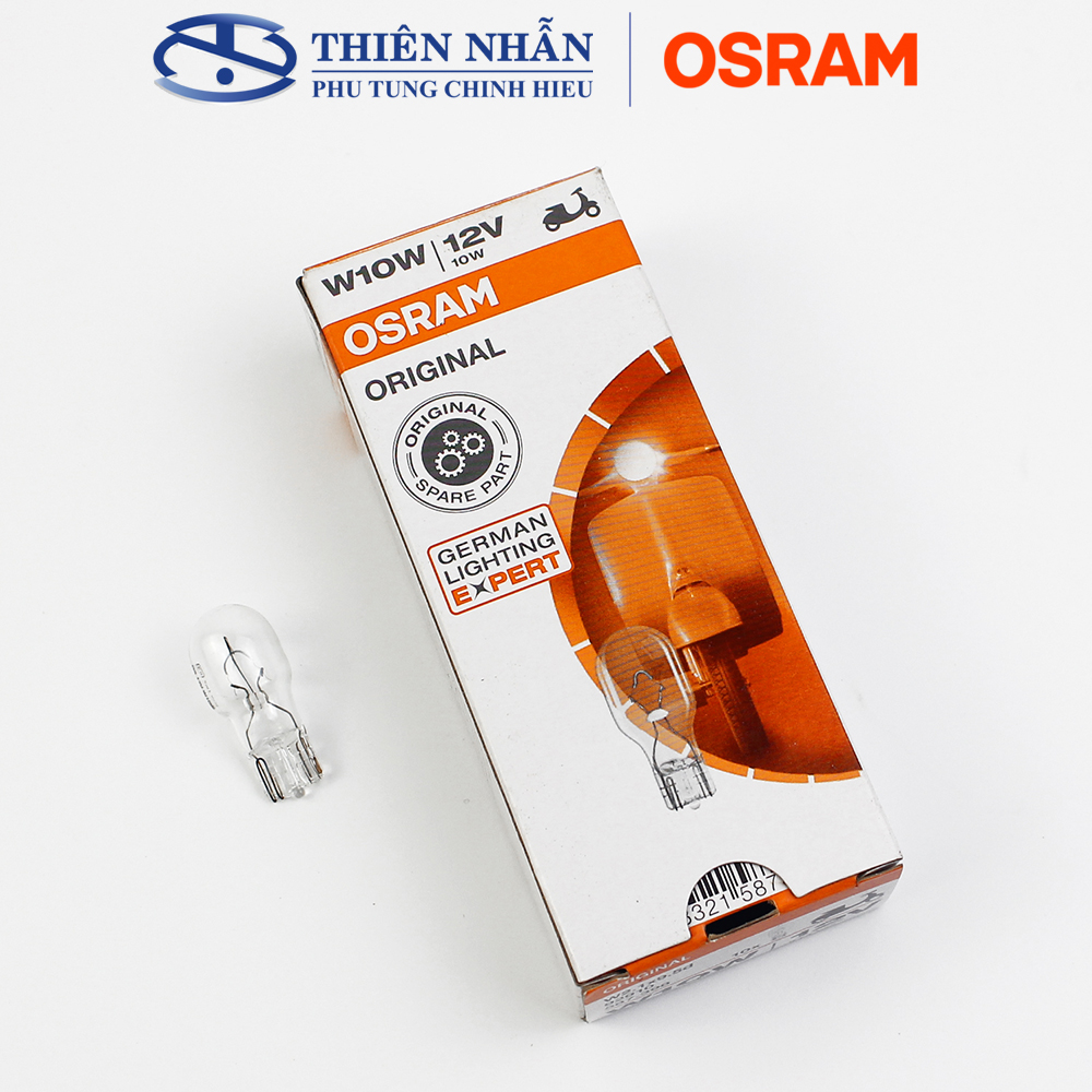 Bóng đèn Halogen OSRAM T13 xi nhan trắng nhiều dòng xe máy Wave, Dream, Future,..(92910)