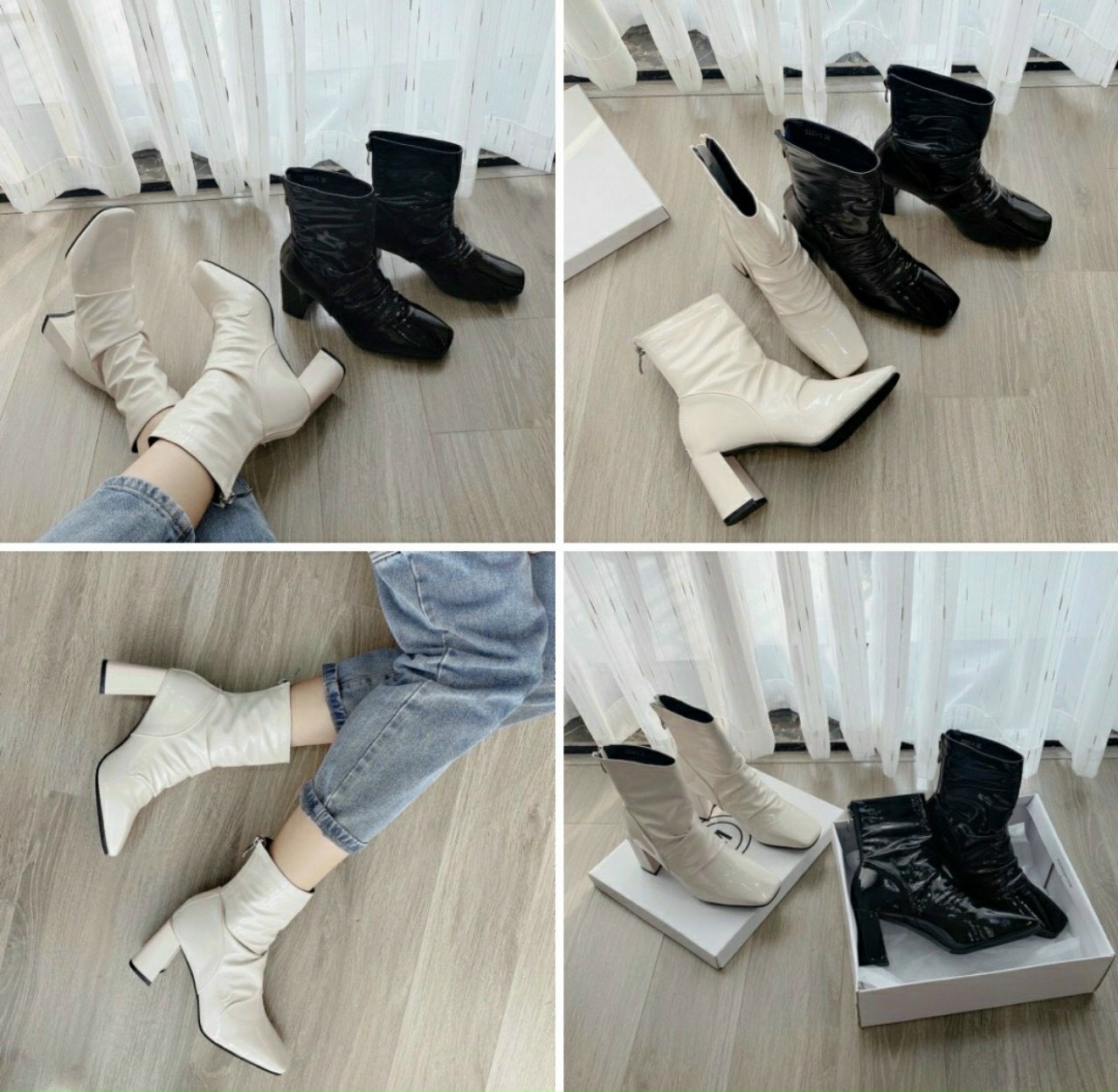 Bốt nhún da bóng siêu xinh 7p