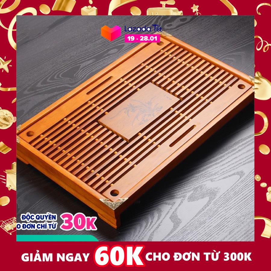 Khay gỗ đẹp, nẹp đồng 4 góc chắc chắn
