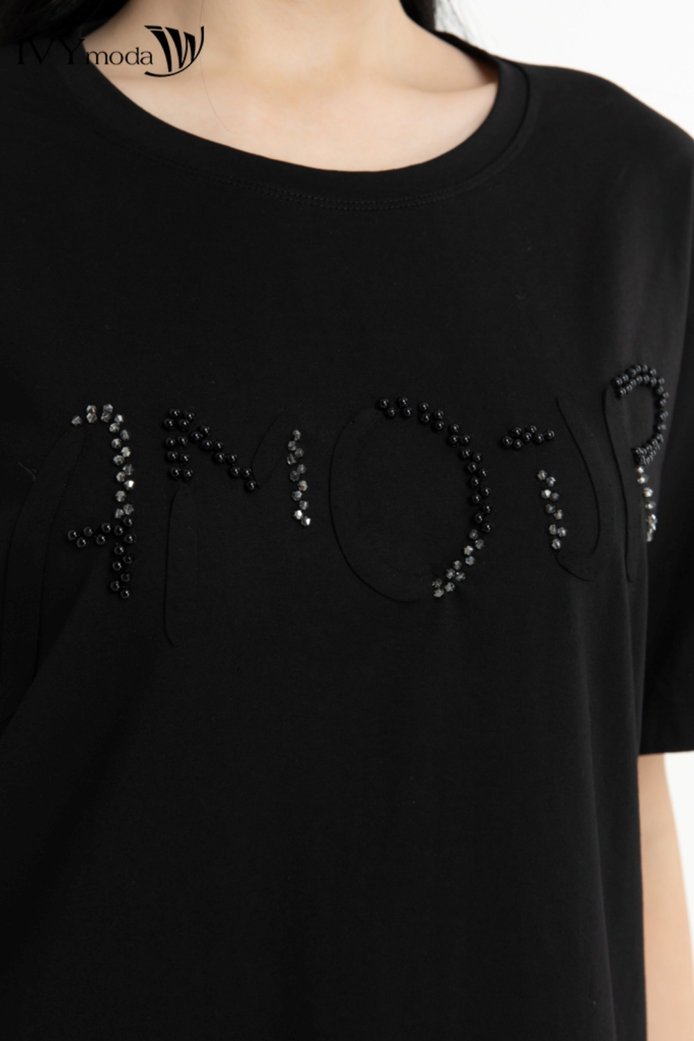 Áo thun đính hạt IVY moda MS 57M7477