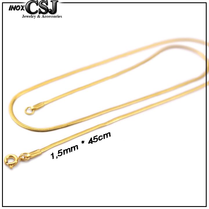 DÂY CHUYỀN NỮ MÌ DẸP INOX 1.5LY INOX MẠ VÀNG - đẹp, không đen, không gỉ, bền màu
