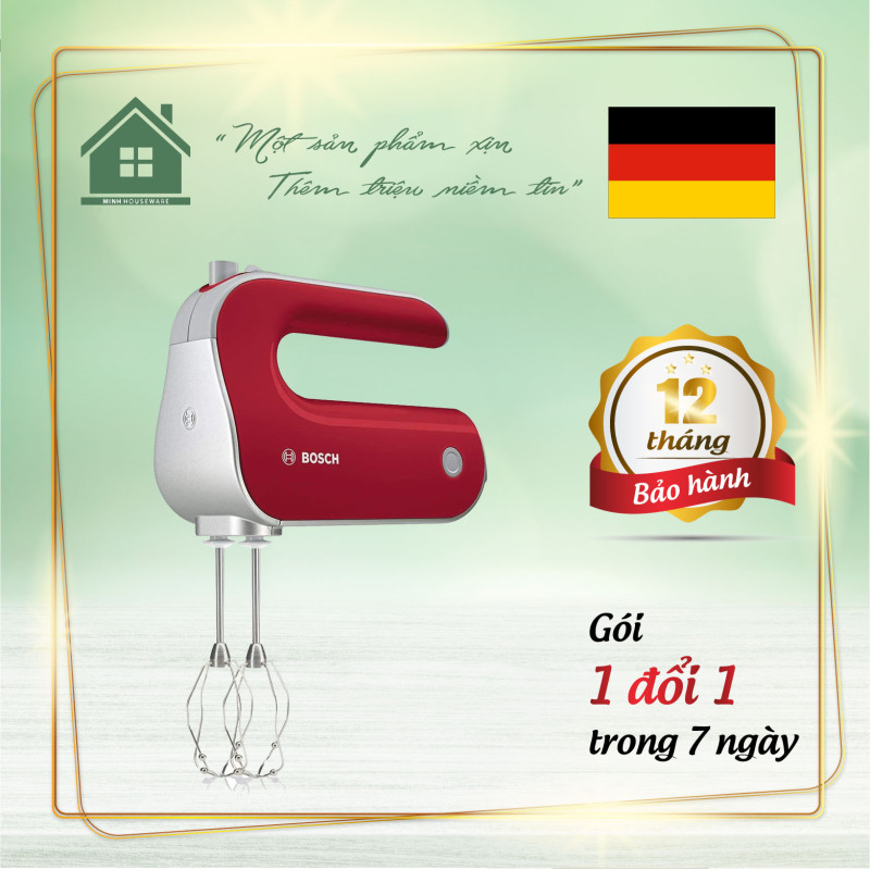 Máy Đánh Trứng Bosch MFQ40303 - Màu Đỏ giúp bạn trộn bột, đánh trứng một cách nhanh chóng dễ dàng hơn - Minhhouseware hàng nhập khẩu 100% từ Đức