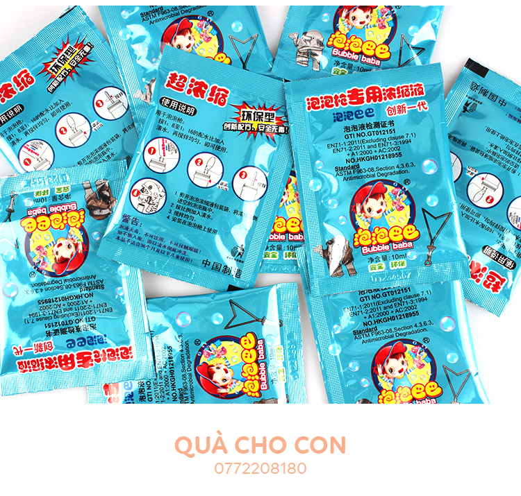 Combo 10 Gói Pha Nước Thổi Bong Bóng - Bookidvn