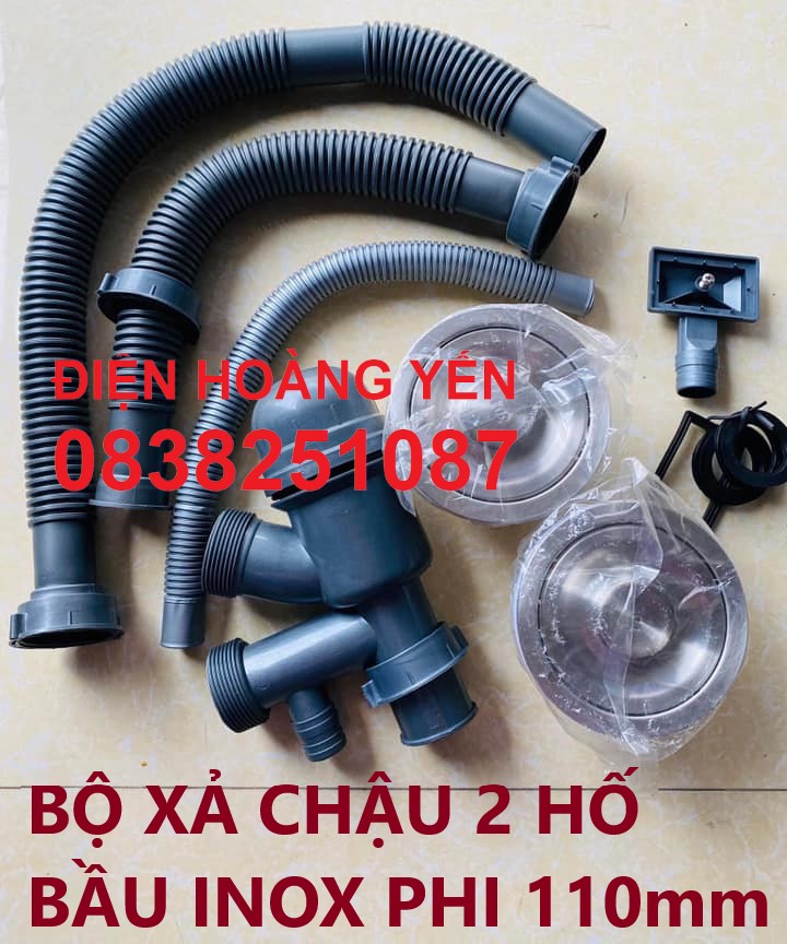 [HCM]BỘ XI PHÔNG ỐNG XẢ CHẬU RỬA BÁT 2 NGĂN ( Loại 11cm)