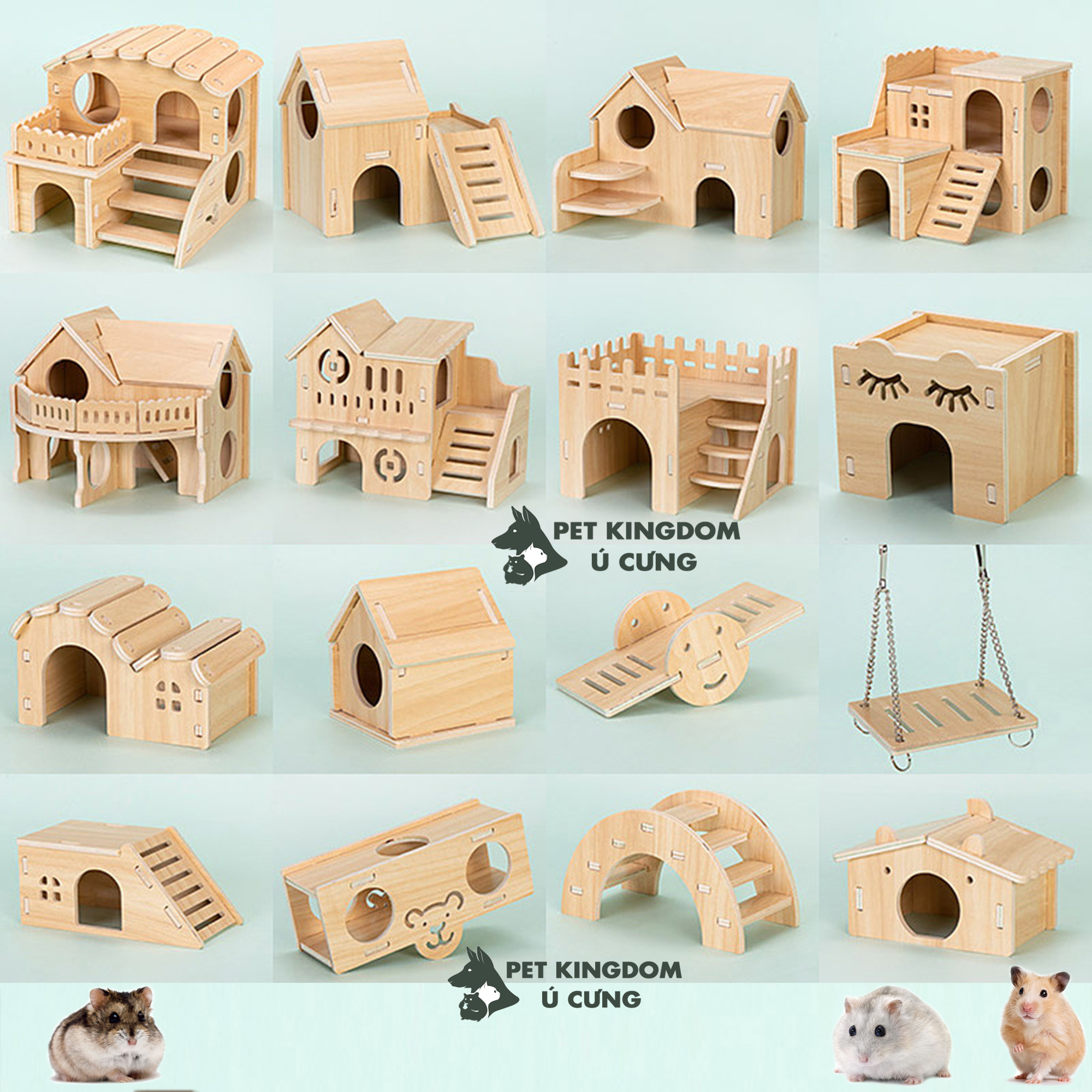 Nhà ngủ gỗ hamster nhiều hình cho hamster