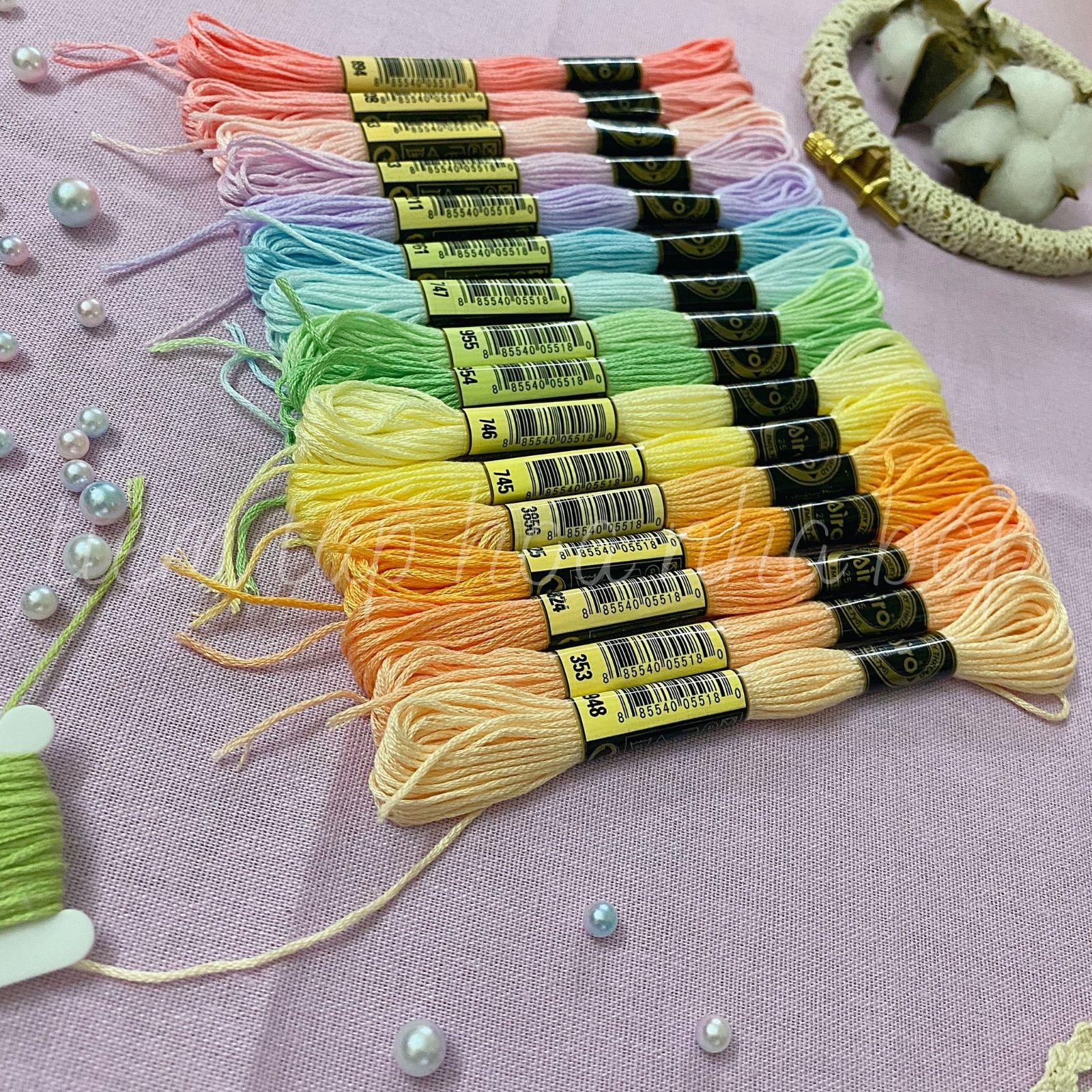 Set Chỉ Thêu Airo 16 Màu Tông Pastel