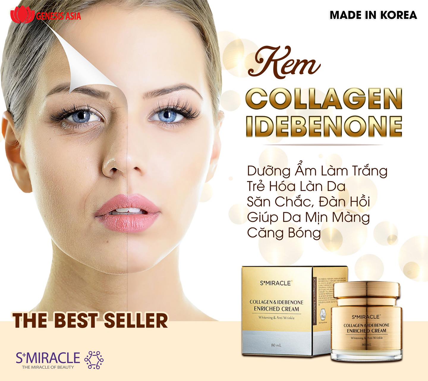 [HCM]Kem Dưỡng Trắng Da Collagen & Idebenone S+Miracle (80 ml)