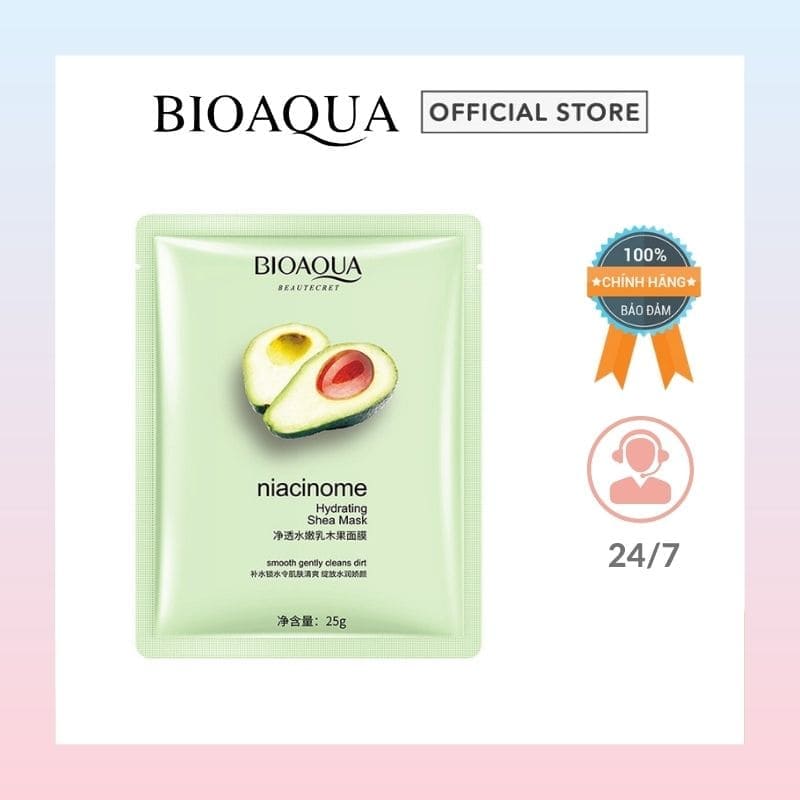 [FREE SHIP + Combo 2] Mặt nạ giấy dưỡng da Quả Bơ dưỡng ẩm trắng da hương trái cây nội địa trung Bioaqua store