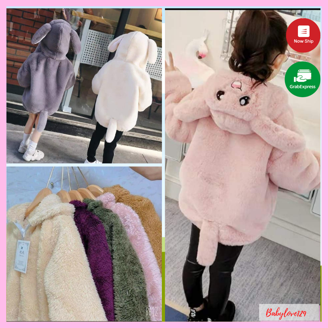 Áo khoác lông tai thỏ cho bé 8-18kg