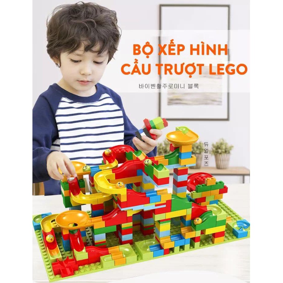 Bộ Xếp Hình Cầu Trượt Lego Thả Bi 206 Chi Tiết Cho Bé Đồ Chơi Xếp Hình Phát Triển Trí Não