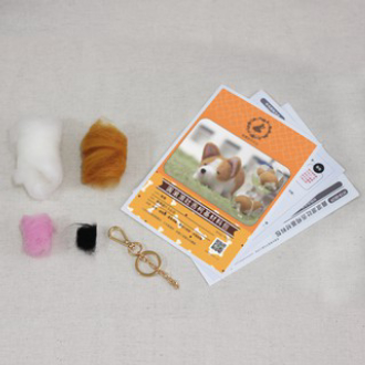 [HCM][Có hướng dẫn] KIT LEN CHỌC - NEEDLE FELTING Shiba Béo (làm được móc chìa khóa)