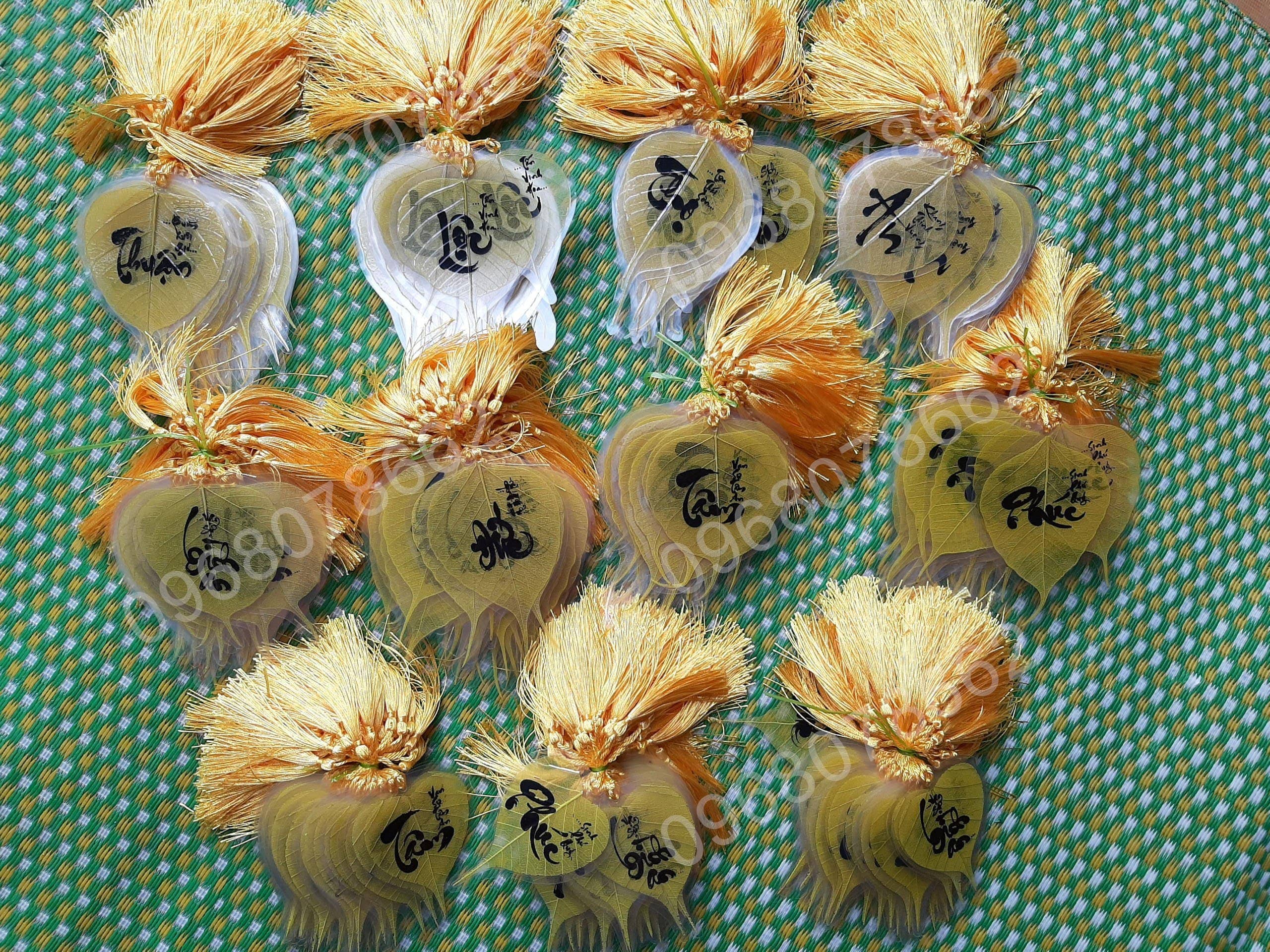 set 4 lá bồ đề in hình phật size to