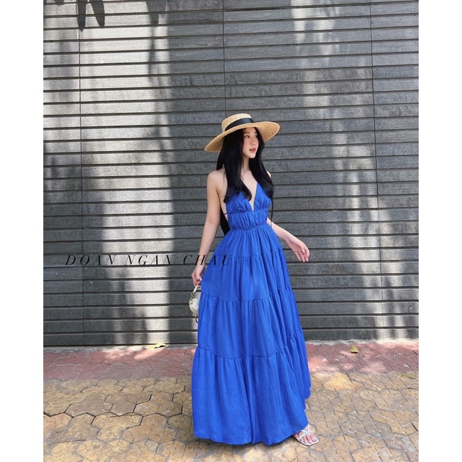Đầm maxi đi biển đồ cặp đũi 4 màu