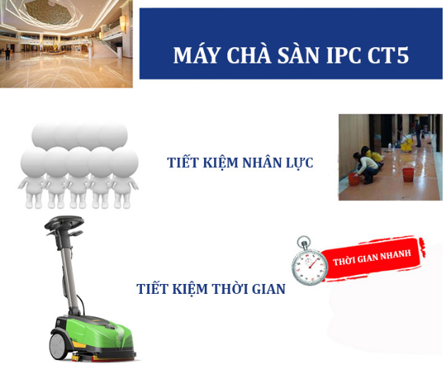 [HCM]Máy chà sàn liên hợp IPC CT5 dùng pin (đã gồm pin và sạc)