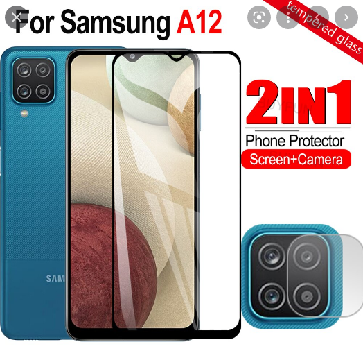 Kính cường lực samsung a12 - m12 trong suốt không full + dán bảo vệ camera a12 m12