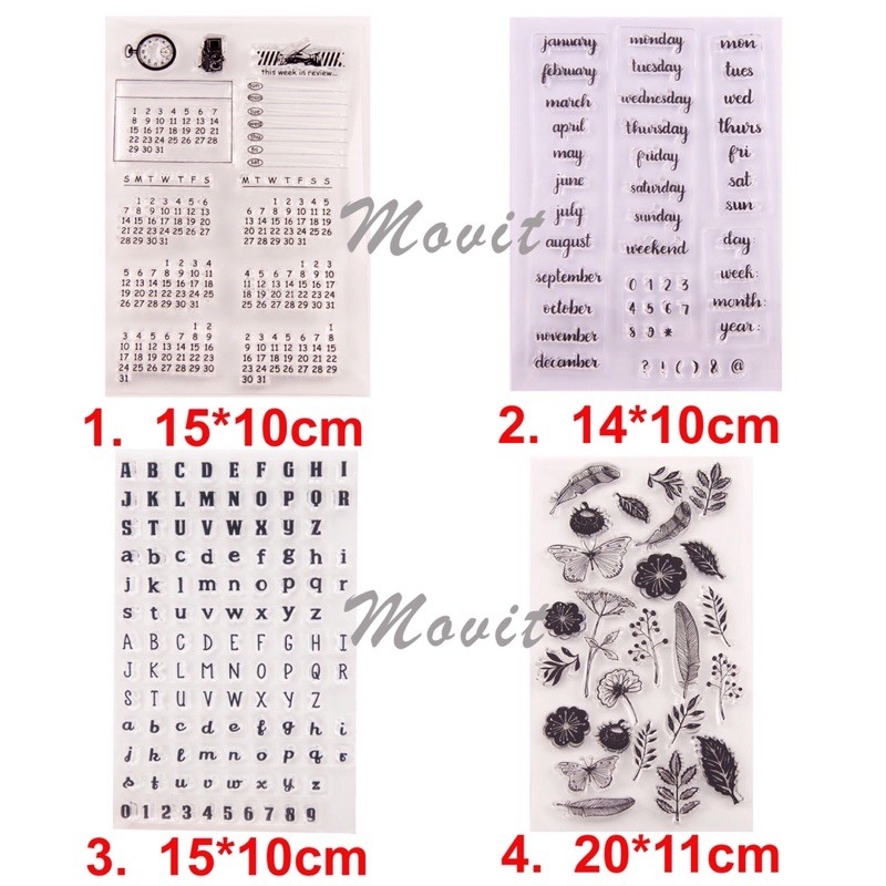 Con dấu trong suốt silicon in hình trang trí sổ