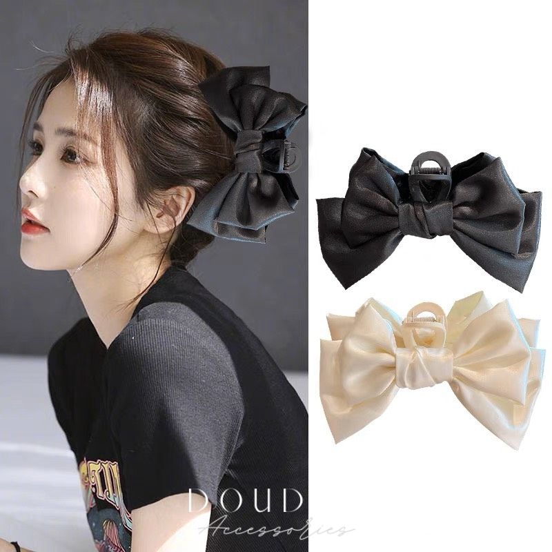 Phụ kiện tóc Doudou Cặp càng cua Kẹp nơ to Bạch Lộc vải lụa nhung công chúa Disney Hàn Quốc hot trend thời trang ZJ056