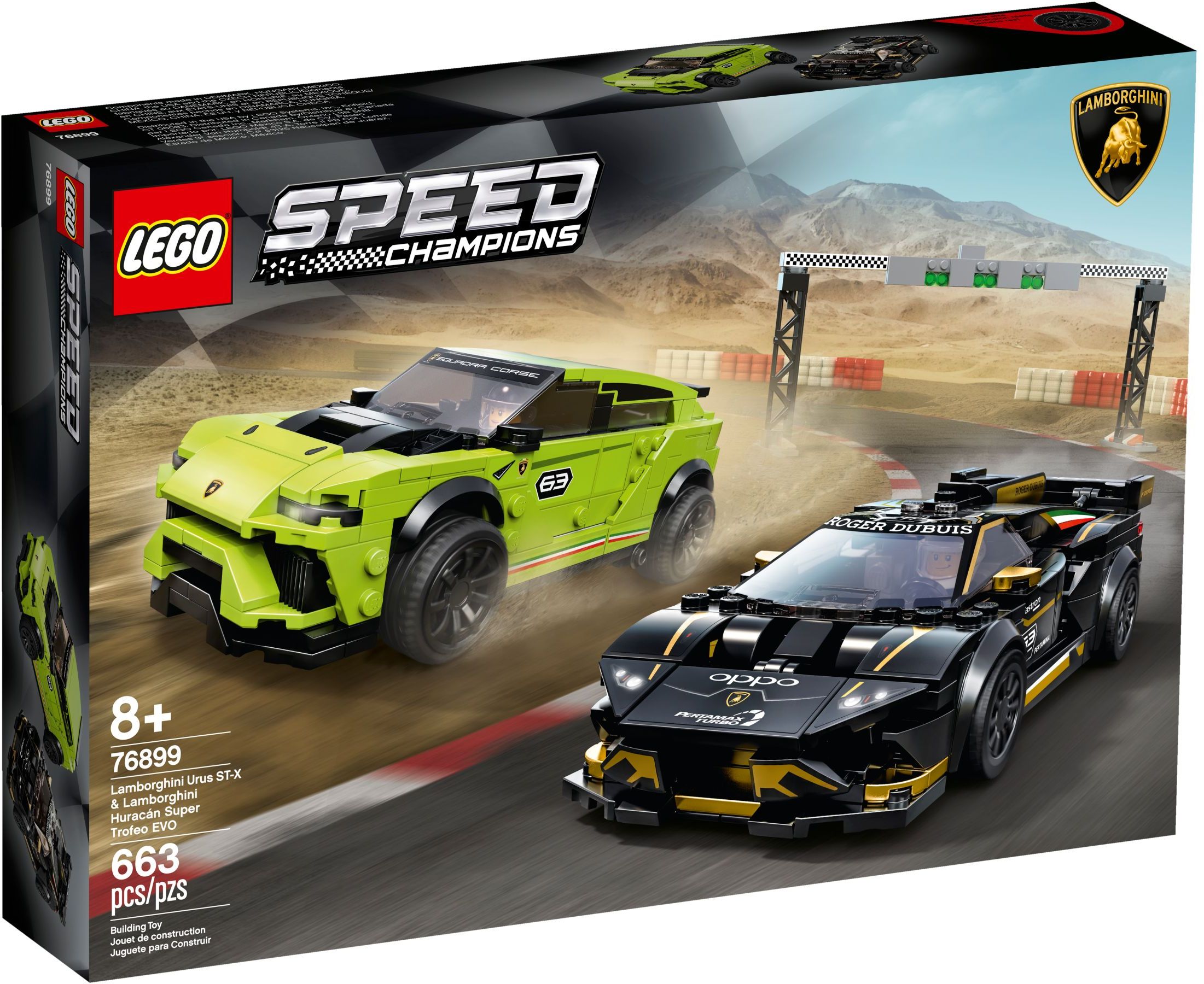 76899 LEGO Speedchampions Lamborghini Urus ST-X & Huracán Super Trofeo EVO  - Siêu xe mô hình Lamboghini 