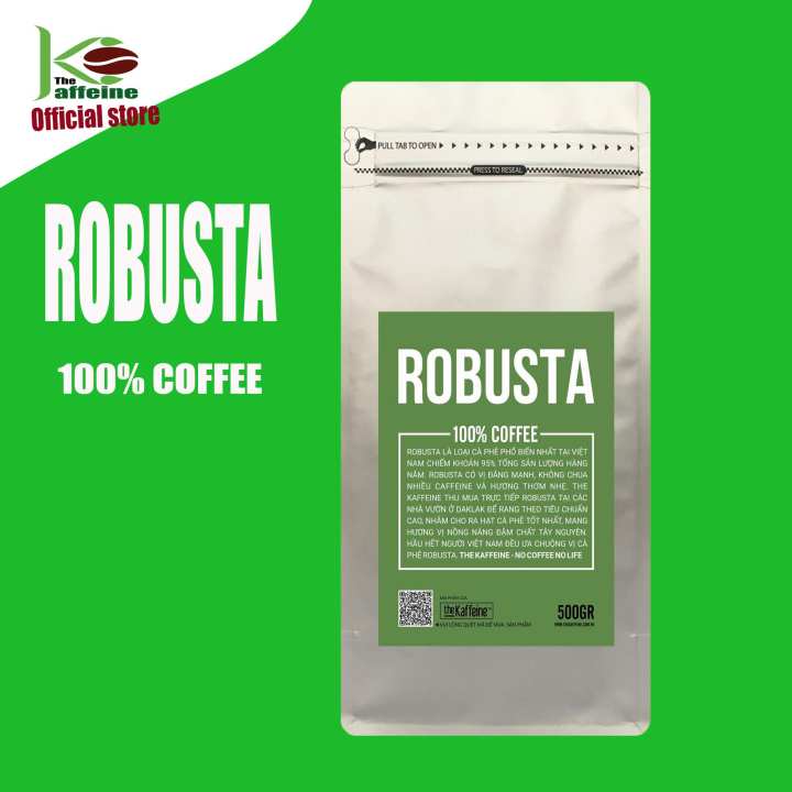 Cà phê Robusta rang xay nguyên chất 1kg – GU CỰC MẠNH – The Kaffeine – Rang medium light – No Brand – top1shop
