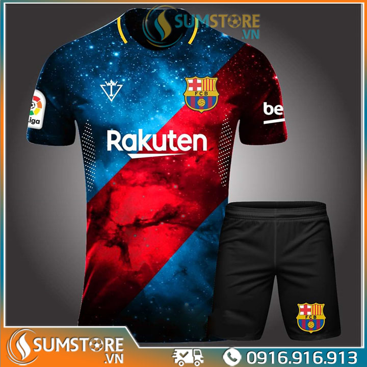 Áo Bóng Đá Độc Lạ Đẹp - Đồ Đá Banh CLB Barca Galaxy S03 Cực Chất Vải Thun Lạnh Thái Cao Cấp (Có Kèm Hình Thật)