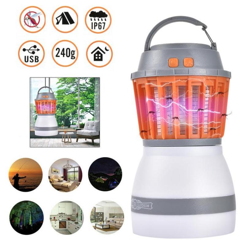 USB Rechargeable IP67 Camping Lantern with UV Mosquito Killer Multifunctional Tent Light