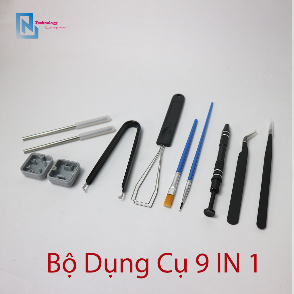Bộ 9 In 1 Dụng Cụ Lube Mod Bàn Phím Cơ Mở Switchpuller Stem Picker Keypuller Opener Đóng Hộp