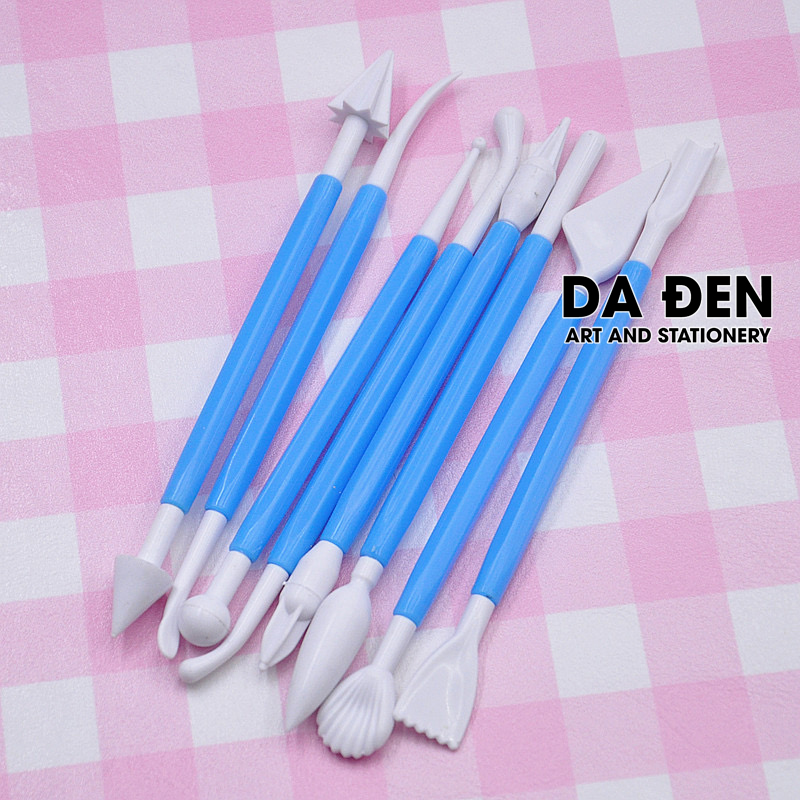 [DA ĐEN] Bộ Dụng Cụ Tạo Hình Đất Sét 8 Món
