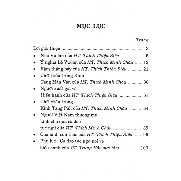 Chữ Hiếu Trong Đạo Phật