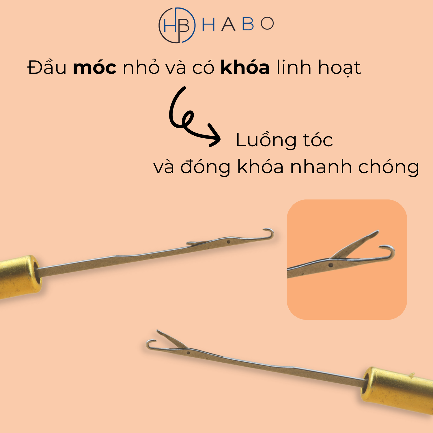 Cây nối tóc lông vũ, dụng cụ nối tóc lông vũ, dụng cụ tháo tóc lông vũ bằng gỗ