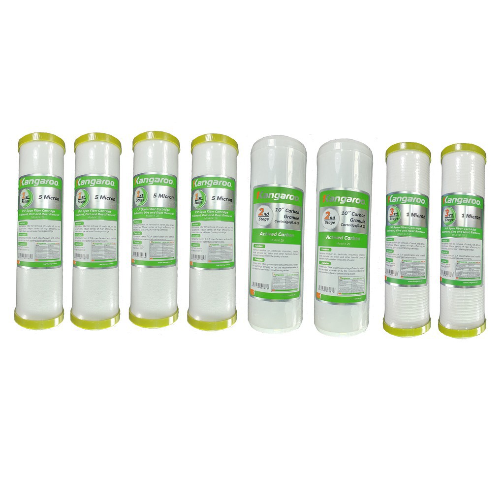 Combo 08 Lõi Lọc Nước Kangaroo  - 04 lõi số 1 02 lõi số 2 và 02 lõi số 3