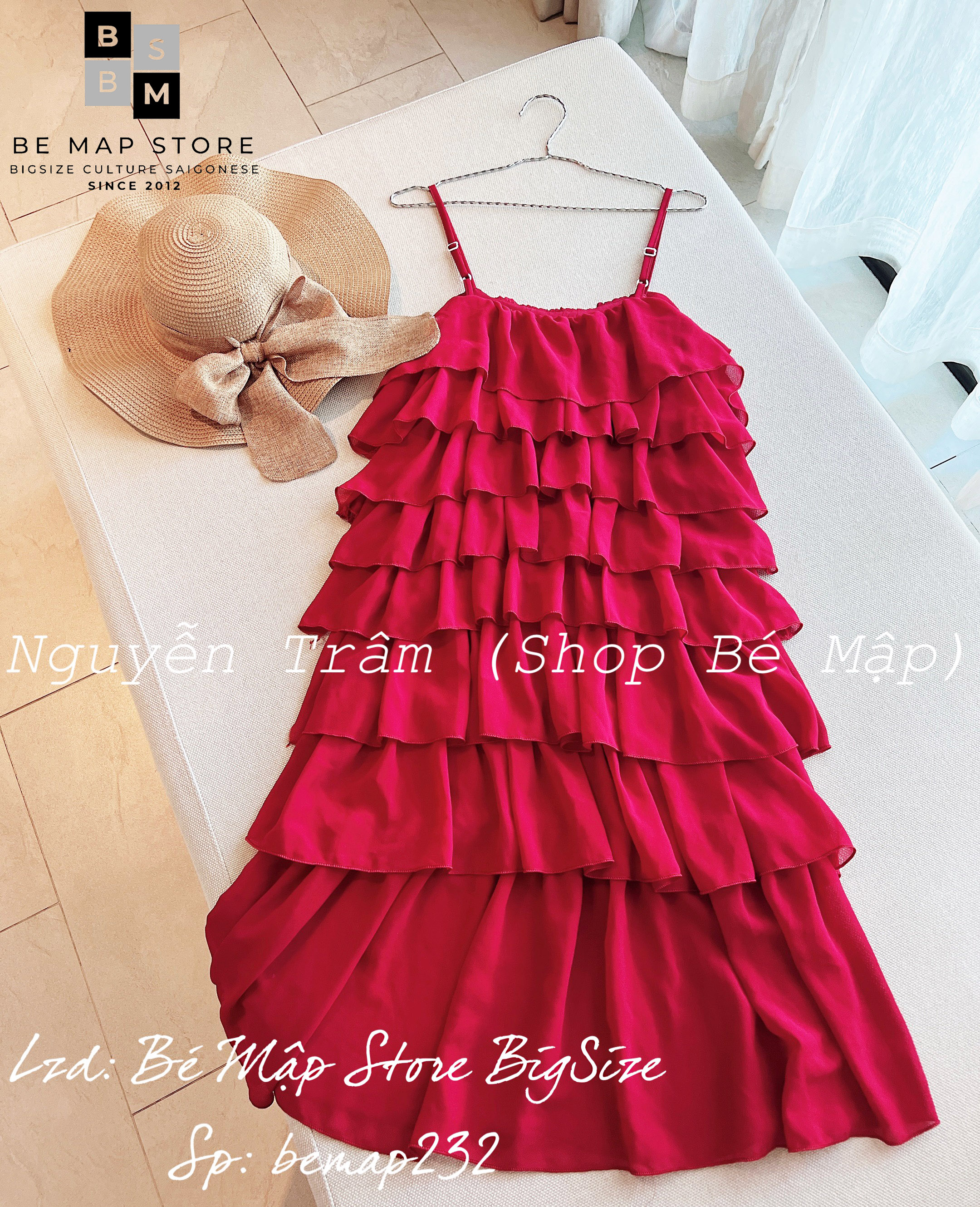 Đầm Maxi 2 Dây Voan Tầng BigSize 60-80Kg [Hình Thật Chính Chủ]
