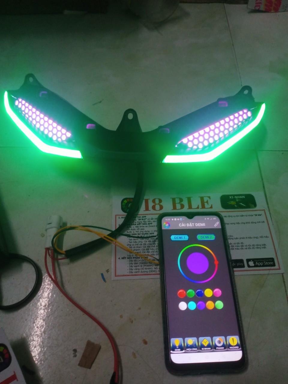 LED Audi i8 lưới tổ ong dành cho exciter 150.điều khiển hiệu ứng trên điện thoại. - Sản Phẩm Chất Lượng, Gian Hàng Uy Tín, Giá Cả Cực Tốt, Mua Ngay.