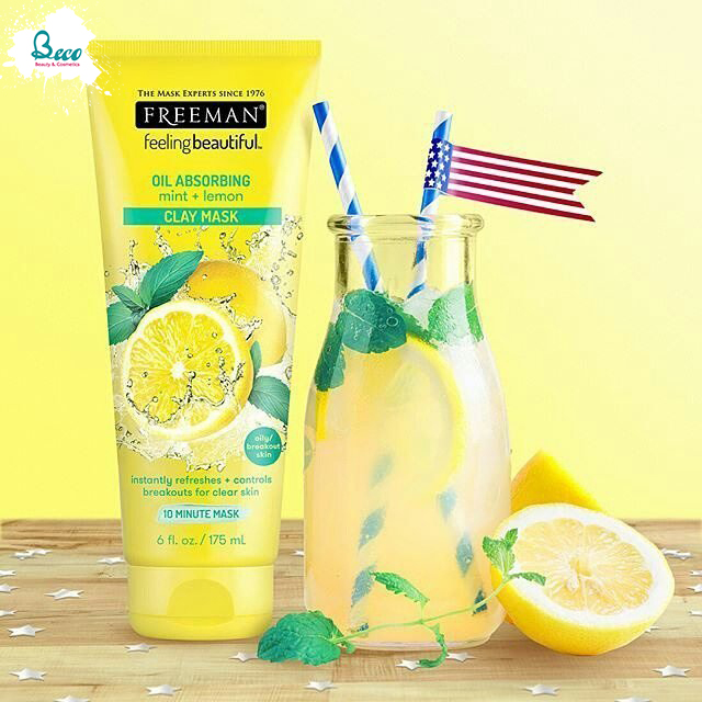 Mặt Nạ Freeman Lemon And Mint Mask Đất Sét Bạc Hà Và Chanh