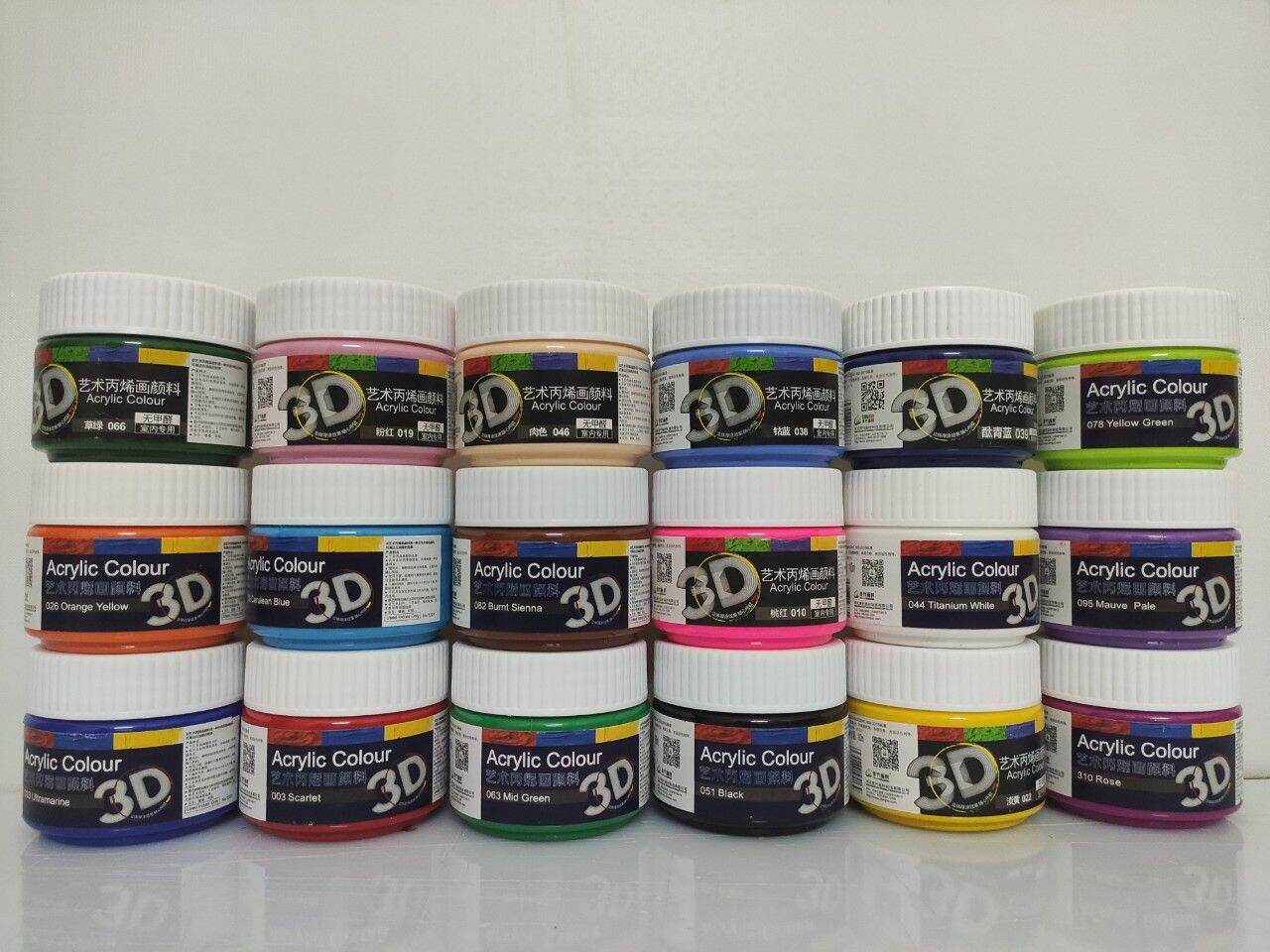 Combo 23 màu vẽ Acrylic 3D 100ml (Khách chọn màu)
