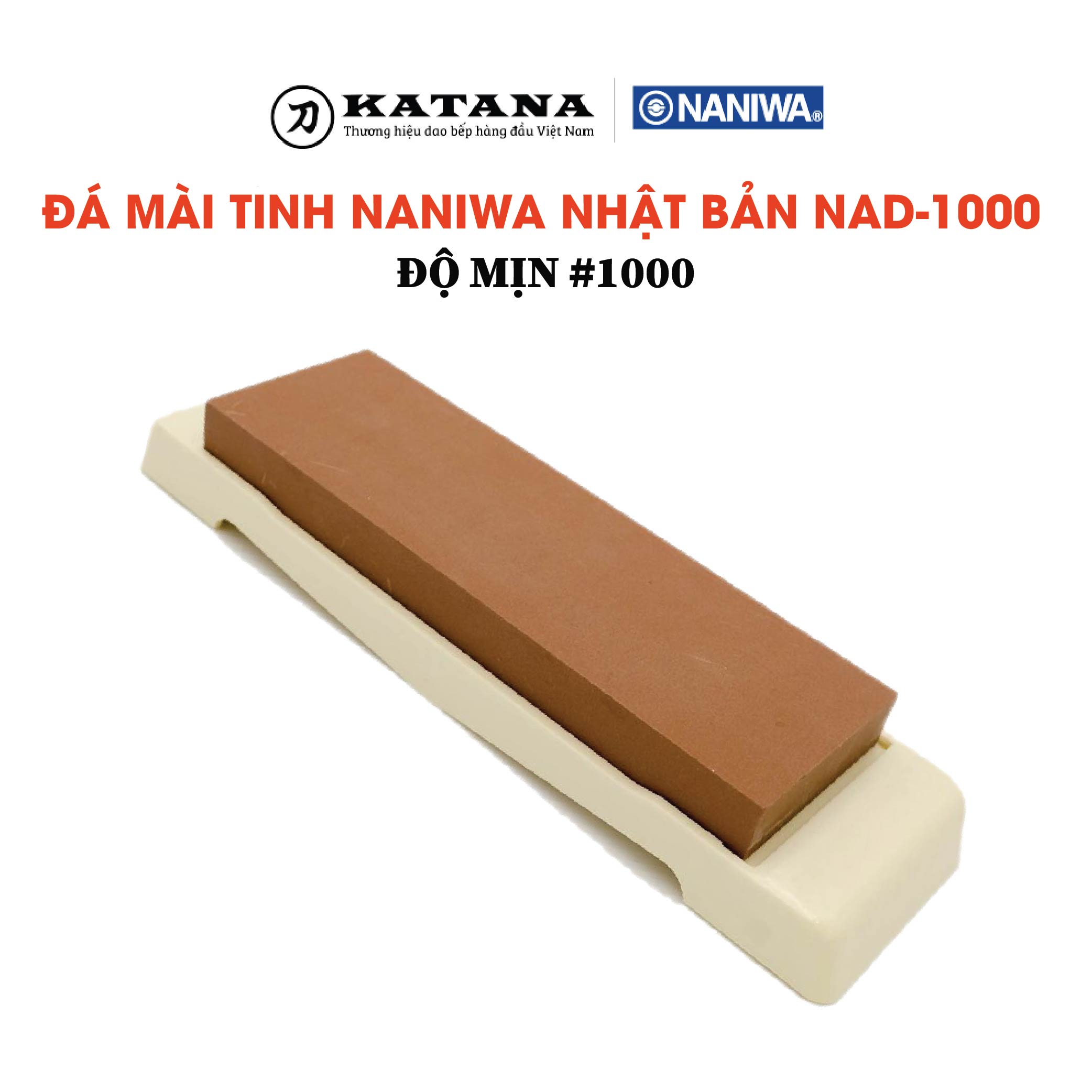 Đá mài tinh Naniwa #1000 (có đế) kèm mài phẳng - NAD 1000