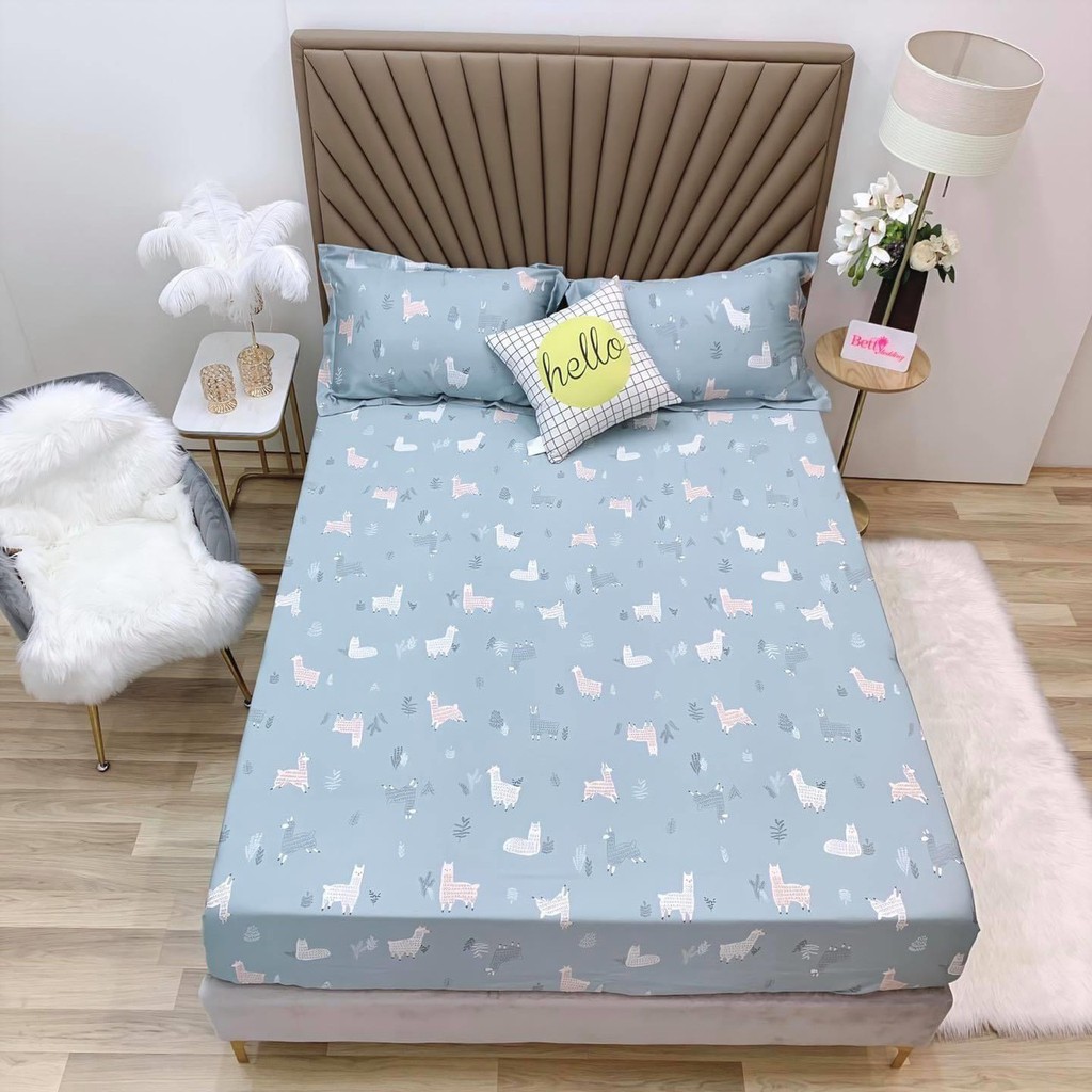 Bộ ga gối 3 món lụa tencel - cừu xanh