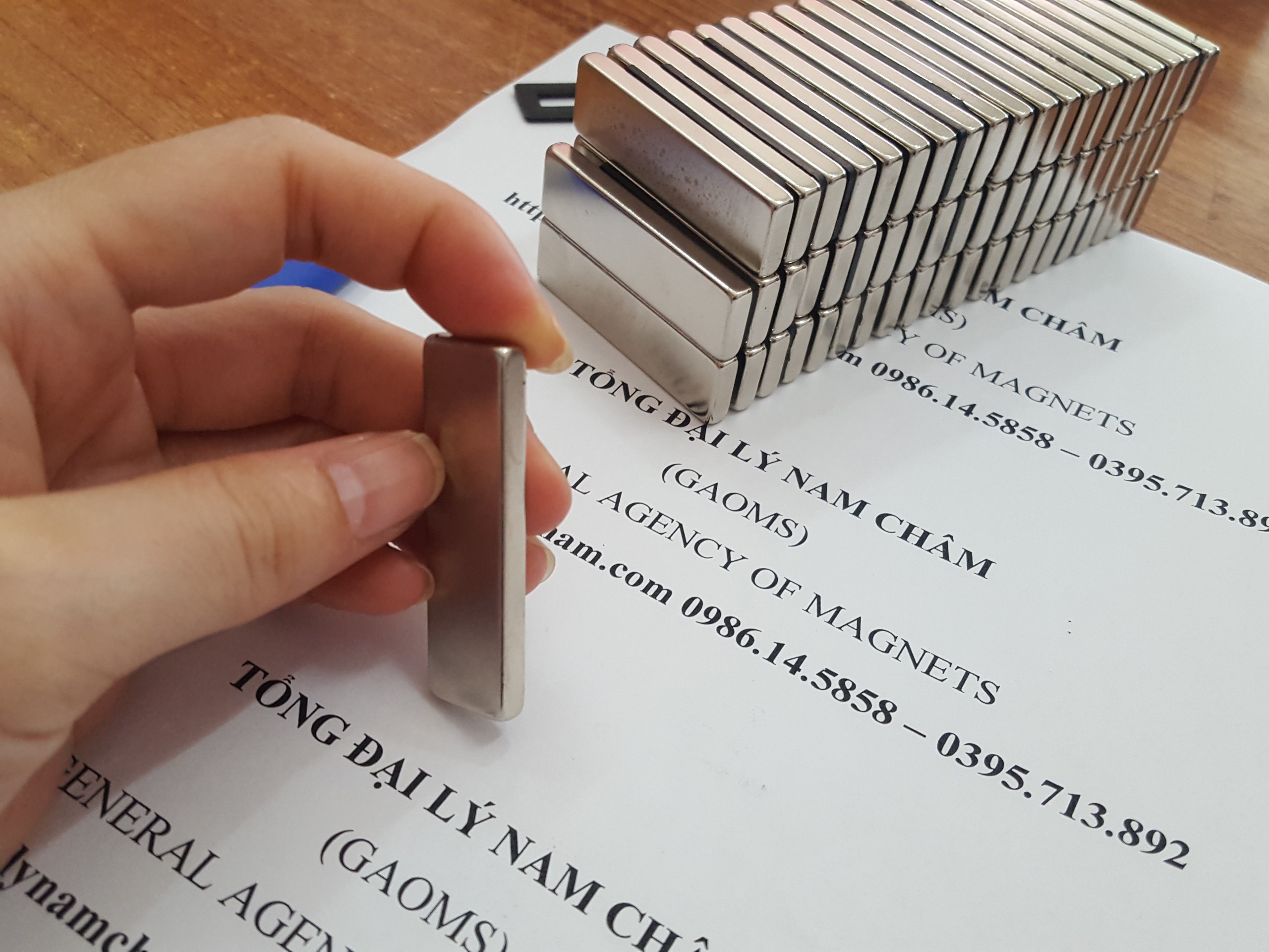 5 viên nam châm đất hiếm 50x15x5mm