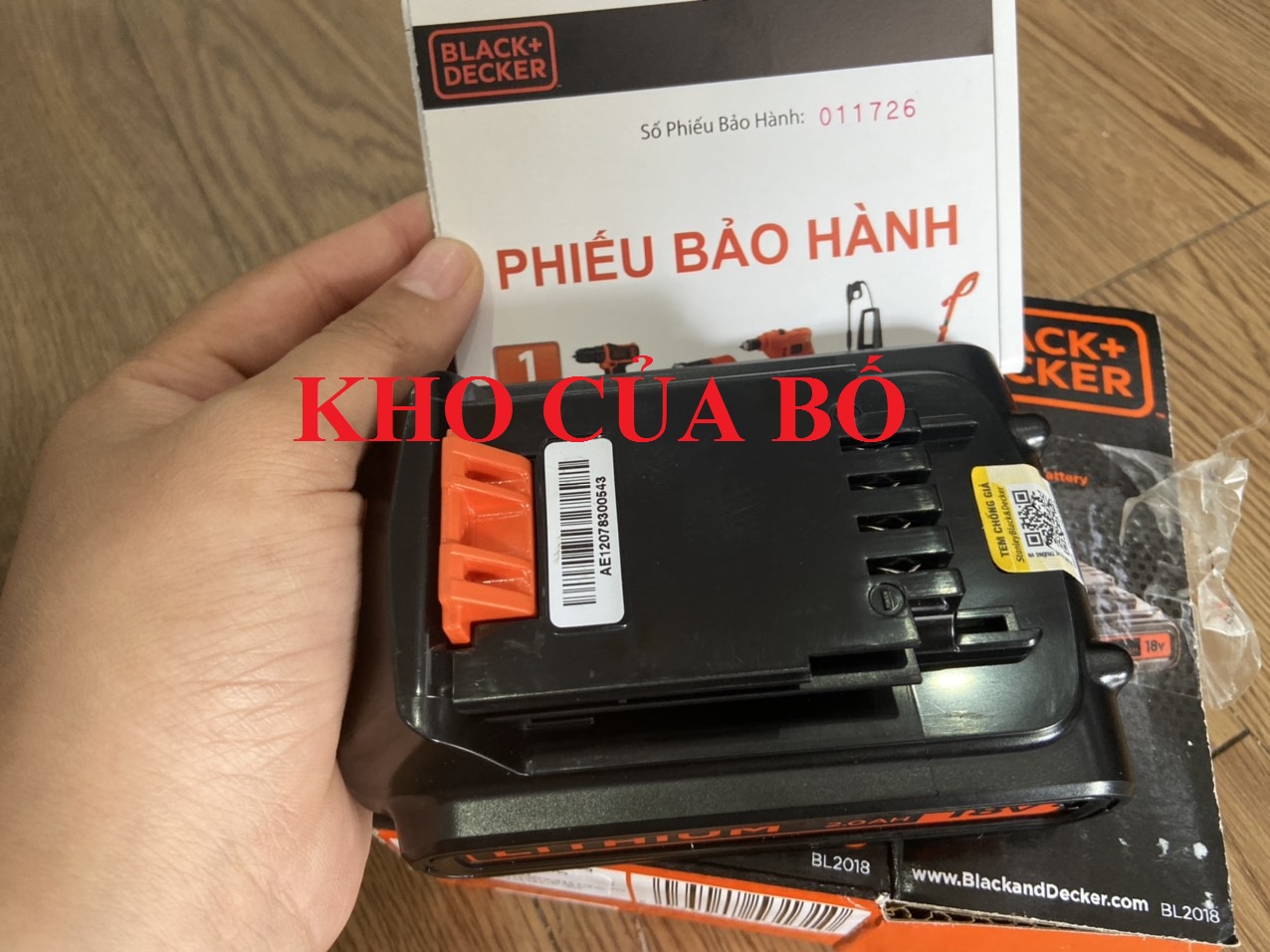 Pin li-ion cho máy khoan 18V - 2AH  BLACK+DECKER BL2018-KR